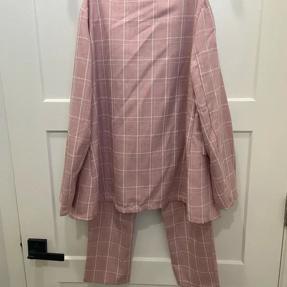 Lena Pink Checkered Blazer and Trousers - Picture 2 of 6
